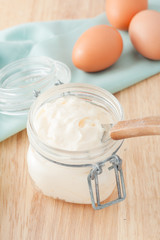 mayonnaise in glass jar