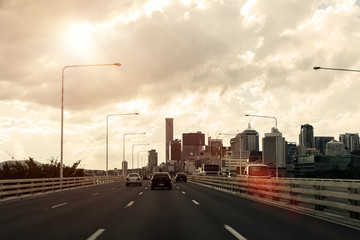 Fototapeta na wymiar Brisbane city traffic