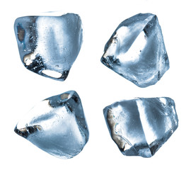 Cubes of ice on a white background.