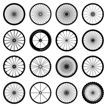 bicycle wheels vector illustration