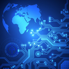 Abstract global future technology background, vector