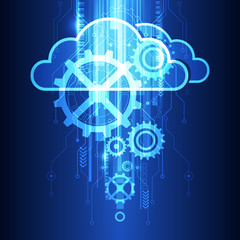 vector cloud technology system background, illustration