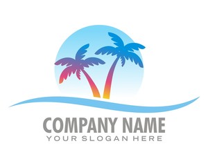Fototapeta na wymiar beach palm logo image vector