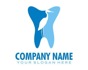 stork bird tooth logo image vector