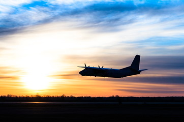 transport aircraft AN-26 on takeoff