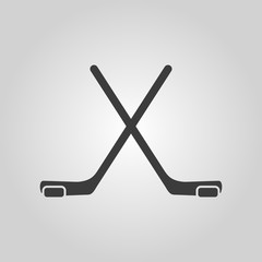 The hockey icon. Game symbol. Flat