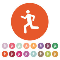 Fototapeta premium The man running icon. Run symbol. Flat