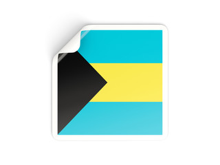 Square sticker with flag of bahamas