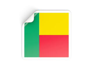 Square sticker with flag of benin