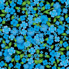 abstract floral ornament on black