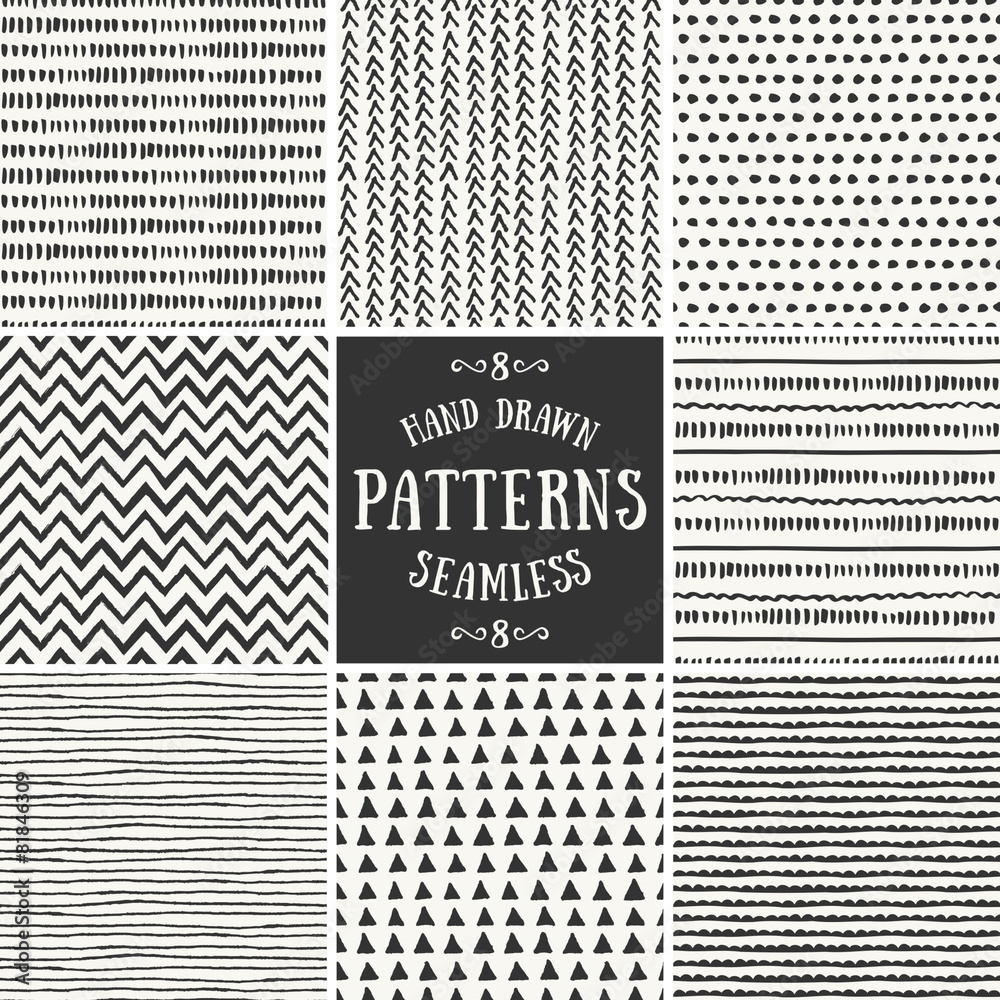 Poster abstract seamless patterns collection