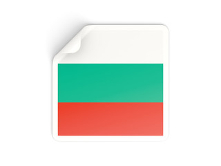 Square sticker with flag of bulgaria