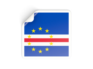 Square sticker with flag of cape verde