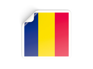 Square sticker with flag of chad