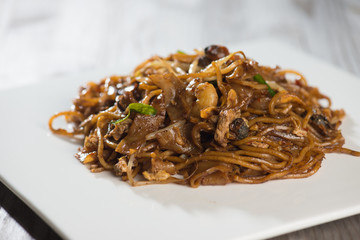 Fried Penang Char Kuey Teow which is a popular noodle dish in Ma