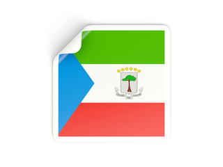 Square sticker with flag of equatorial guinea