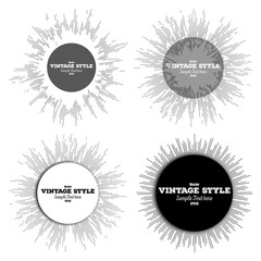 Set of vintage style star burst, retro elements for your design