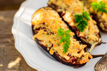 Stuffed Eggplant Halves
