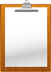 Clip board with paper blank