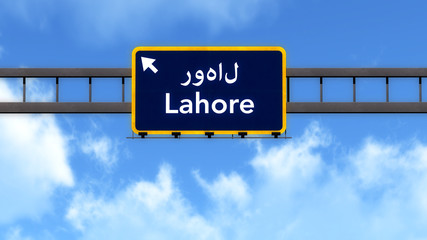 Lahore Pakistan Highway Road Sign
