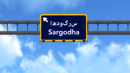 Sargodha Pakistan Highway Road Sign