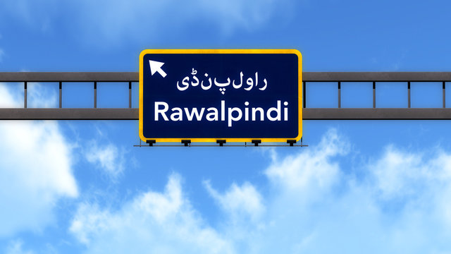 Rawalpindi Pakistan Highway Road Sign