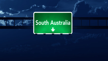 South Australia Highway Road Sign at Night