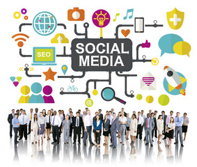 Fototapeta na wymiar Social Media Social Networking Connection Global Concept