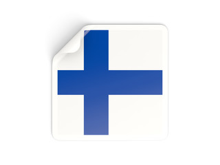 Obraz premium Square sticker with flag of finland