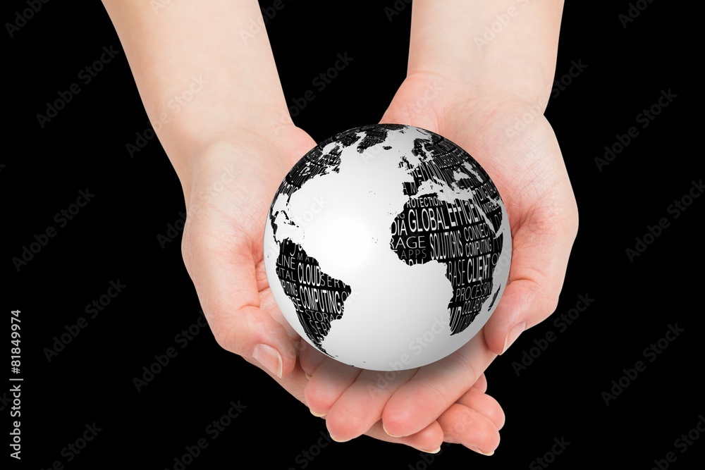 Poster composite image of hands presenting
