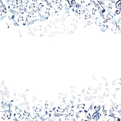 Vector Illustration of an Abstract Music Background with Notes