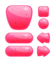 Vector Set of Glossy Buttons with Bubbles for Web or Game Design