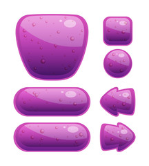 Vector Set of Glossy Buttons with Bubbles for Web or Game Design
