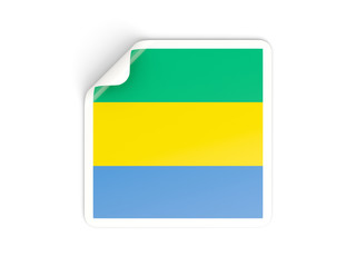 Square sticker with flag of gabon
