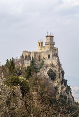 Fototapeta na wymiar Fortress of Guaita, San Marino