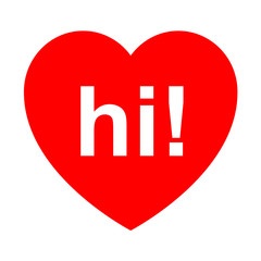 Icono texto hi en corazon