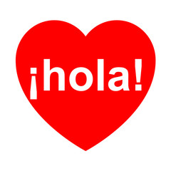 Icono texto ¡hola! en corazon