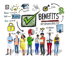 Benefits Gain Profit Earning Income People Technology Concept