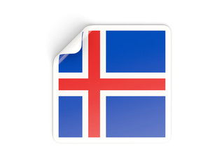 Obraz premium Square sticker with flag of iceland