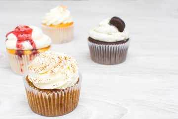 preparing cupcakes in the kitchen