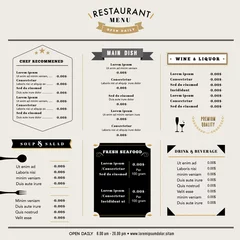 Fotobehang Restaurant Menu Design Template layout Vintage style © MMmemo