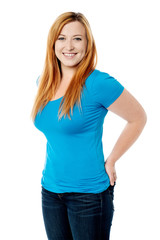 Fototapeta premium Pretty caucasian woman posing