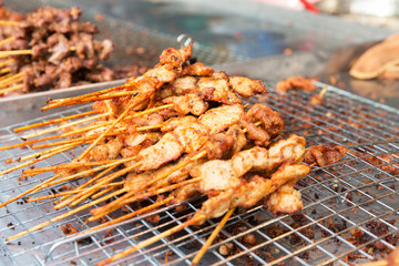 meat grill at street market