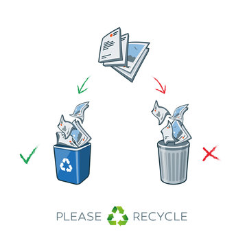 Paper recycling separation bins