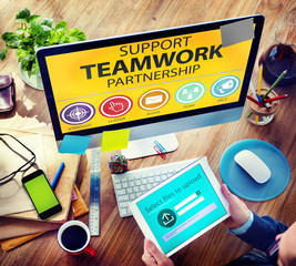 Support Teamwork Partnership Group Collaboration Concept