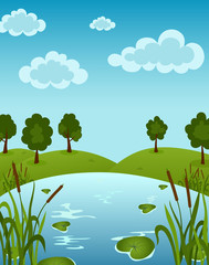Lake with water lily