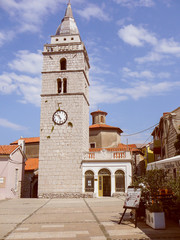 Obraz premium Retro look View of Omisalj