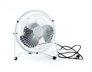 Metal fan on a white background
