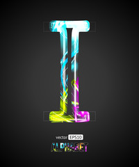 Vector Design Light Effect Alphabet. Letter I