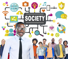 Society Social Media Social Networking Connection Concept